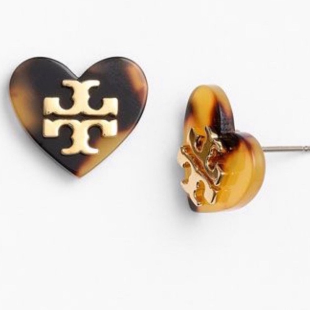 Tory Burch Tortoise Shell Heart Earrings